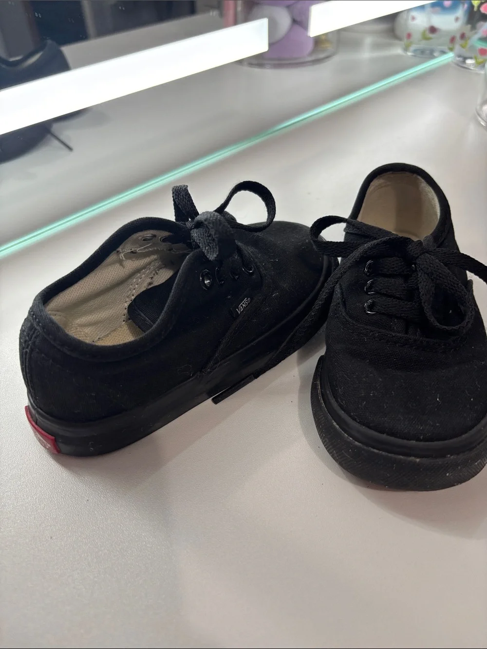 Kids Black Vans Lace-Up Shoes